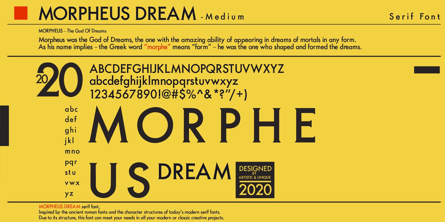 Przykładowa czcionka Morpheus Dream #13